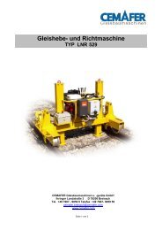 Gleishebe- und Richtmaschine TYP LNR 529 - Cemafer GmbH