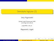 Semiotyka logiczna (2) - ZakÅad Logiki Stosowanej, UAM