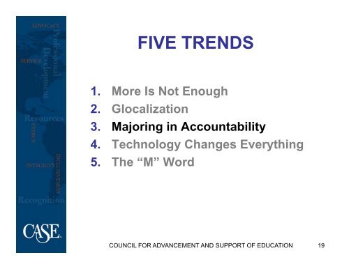 Five Trends in AdvancementâDistrict IV Conference April 5 ... - CASE