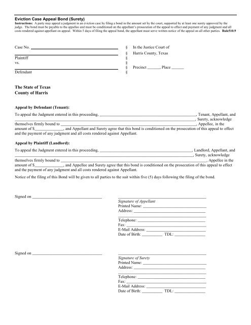 Surety Harris County Justice of the Peace Courts Surety Harris County Justice of the Peace Courts