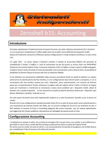 Zeroshell b15: Accounting - Paolo PAVAN