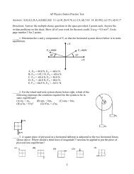 1 AP Physics Statics Practice Test Answers: A,B,A,E,D,A,A,B,B,E,B,E ...