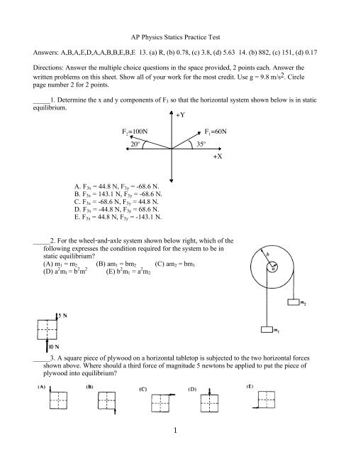 physics practice problems statics