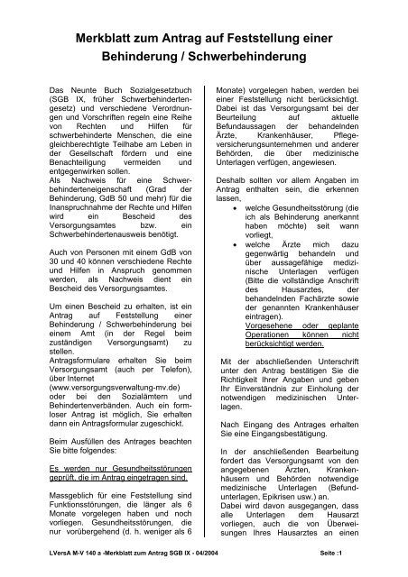 Antrag Auf Schwerbehinderung Zum Ausdrucken