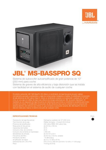 JBLÂ® MS-BASSPRO SQ