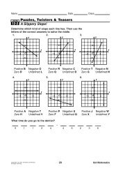 Math Connections Slope Puzzle - Cobb Learning