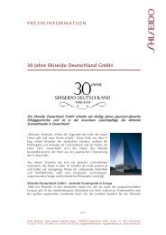 PRESSEINFORMATION 30 Jahre Shiseido Deutschland GmbH - VKE