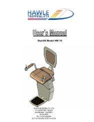 Hawle Stairlifts User Manual - Dolphin Mobility