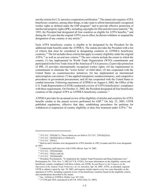 The Impact of the Andean Trade Preference Act Twelfth ... - USITC