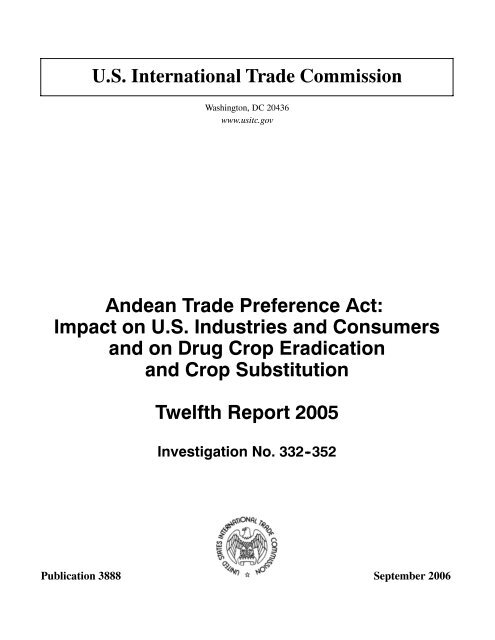 The Impact of the Andean Trade Preference Act Twelfth ... - USITC