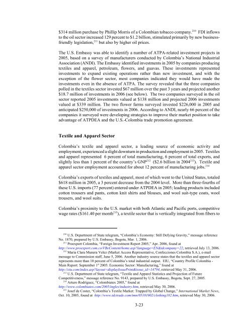 The Impact of the Andean Trade Preference Act Twelfth ... - USITC