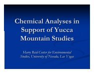 Briefing: Chemical Analyses in Support of Yucca Mountain Studies