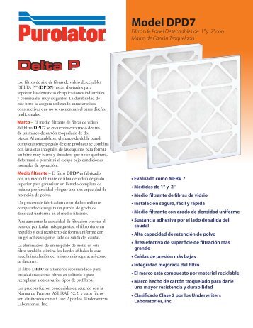 Folleto de ventas P-DPD7 - Purolator Air Filtration