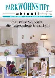 Zu Hause wohnen - die Tagespflege besuchen - Parkwohnstift Arnstorf