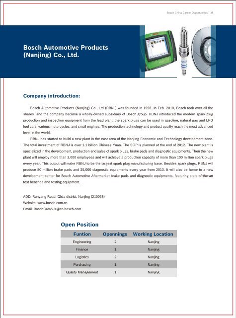 Bosch Automotive Products (Nanjing) Co., Ltd.
