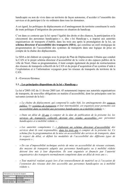 Annexe 2 du PDU - Communauté d'Agglomération de Niort