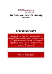 The Caribbean Islands Biodiversity Hotspot Letter of ... - CANARI