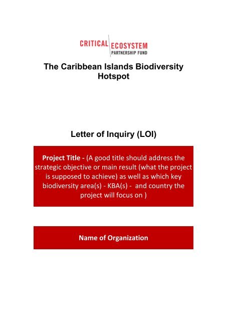 The Caribbean Islands Biodiversity Hotspot Letter of ... - CANARI