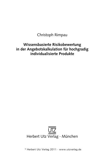 Christoph Rimpau Wissensbasierte ... - Buchhandel.de