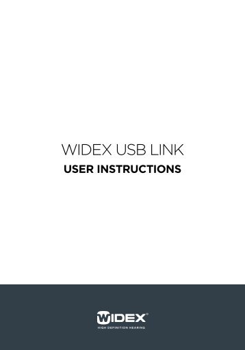 Widex USB Link User InstrUctions