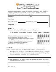 Peer Tutor Feedback Form - SUNY Empire State College