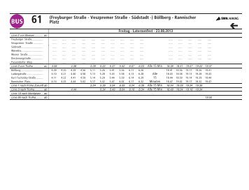 Fahrplan Linie 61