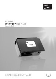 SUNNY BOY 1100 / 1700 - Installation Guide - Eco-logisch