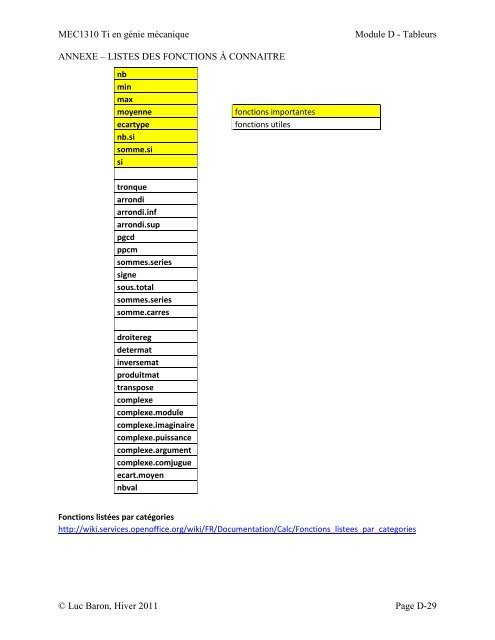 Les tableurs - Moodle