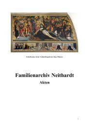 Familienarchiv Neithardt - Akten - Stadtarchiv Ulm