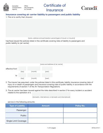 Certificate of Insurance