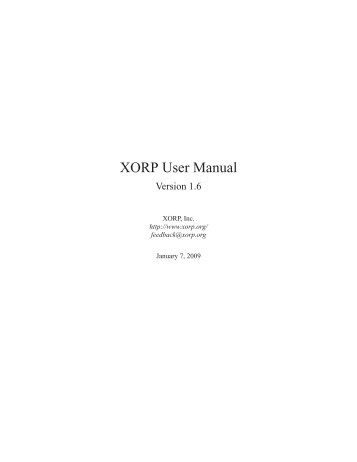 XORP User Manual