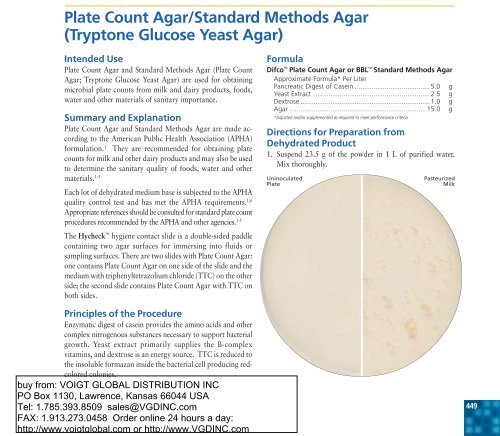 Plate Count Agar Standard Methods Agar Voigt Global Distribution