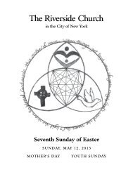 Click here to download this Sunday's bulletin - The Riverside Church