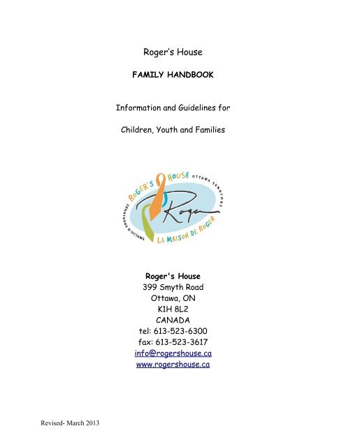 Family Hand Book (PDF) - Roger's House