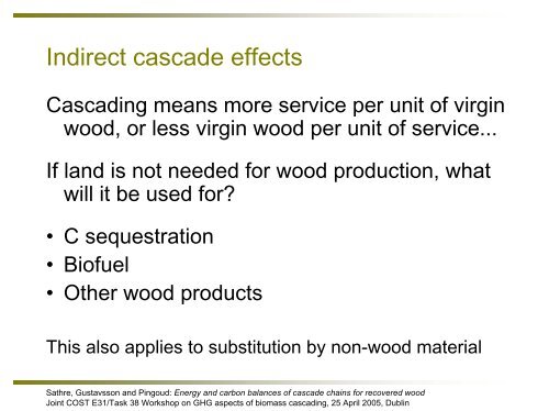 Energy and carbon balances of cascade chains for recovered wood