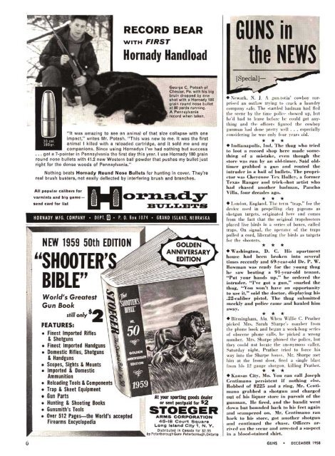 GUNS Magazine December 1958 - Jeffersonian