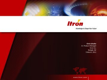 MDM Implementation by Chris Schafer, Snr PM Itron Inc