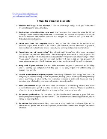 9 Steps for Changing Your Life - Ohio University Alumni Association