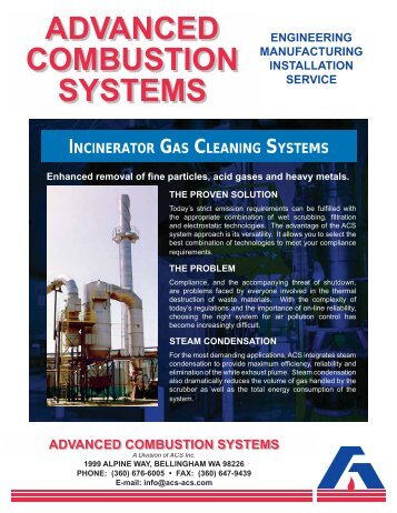 Incinerator Gas Cleaning Systems - ACS, Inc