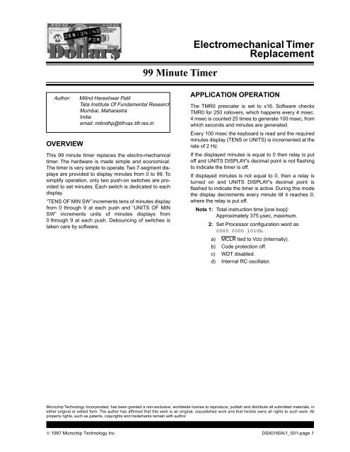 Electromechanical Timer Replacement - 320Volt