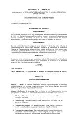 Reglamento de la Ley Contra el Lavado de Dinero y Otros Activos