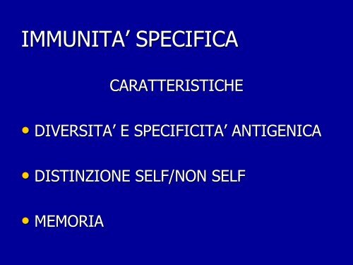 IMMUNITA' SPECIFICA - Omero