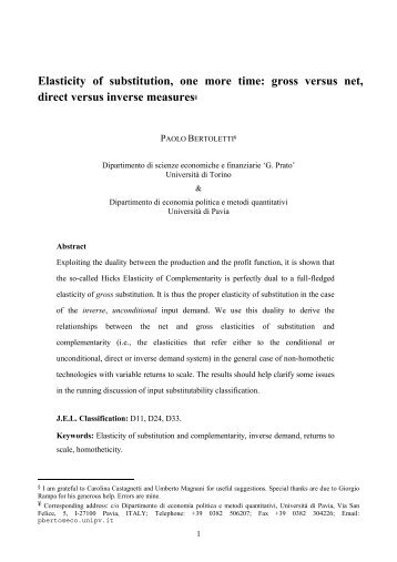 Elasticity of substitution, one more time: gross versus net, direct ...