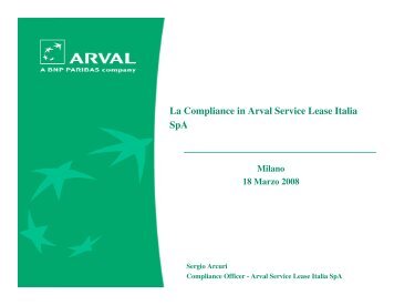 La Compliance in Arval Service Lease Italia SpA - Ordine dei Dottori ...