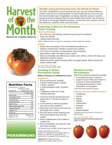 PERSIMMONS - Harvest of the Month