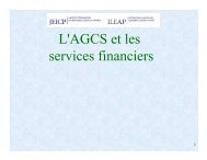 L'AGCS et les services financiers - ILEAP