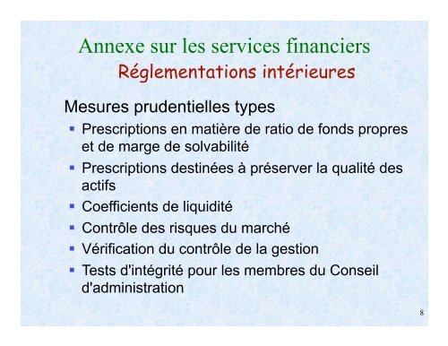 L'AGCS et les services financiers - ILEAP