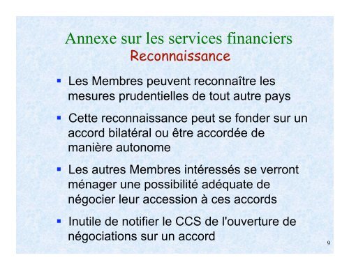 L'AGCS et les services financiers - ILEAP