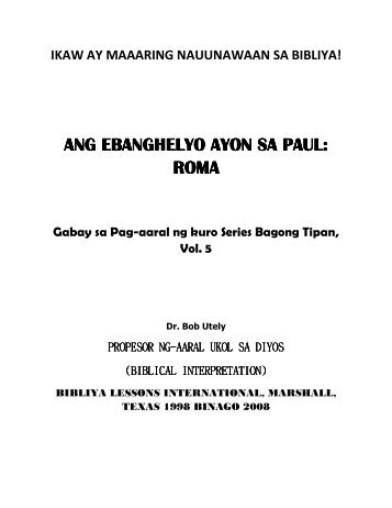 ang ebanghelyo ayon ang ebanghelyo ayon sa paul - Free Bible ...