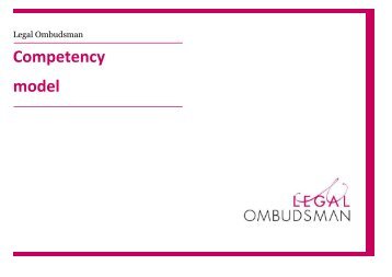 Competency model - Legal Ombudsman